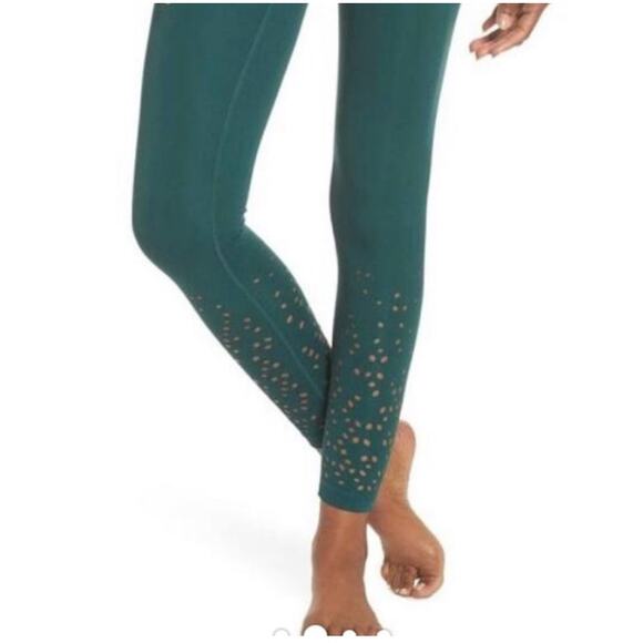 Trendy Zella Laser Cut Leggings - Green - Picture 1 of 11